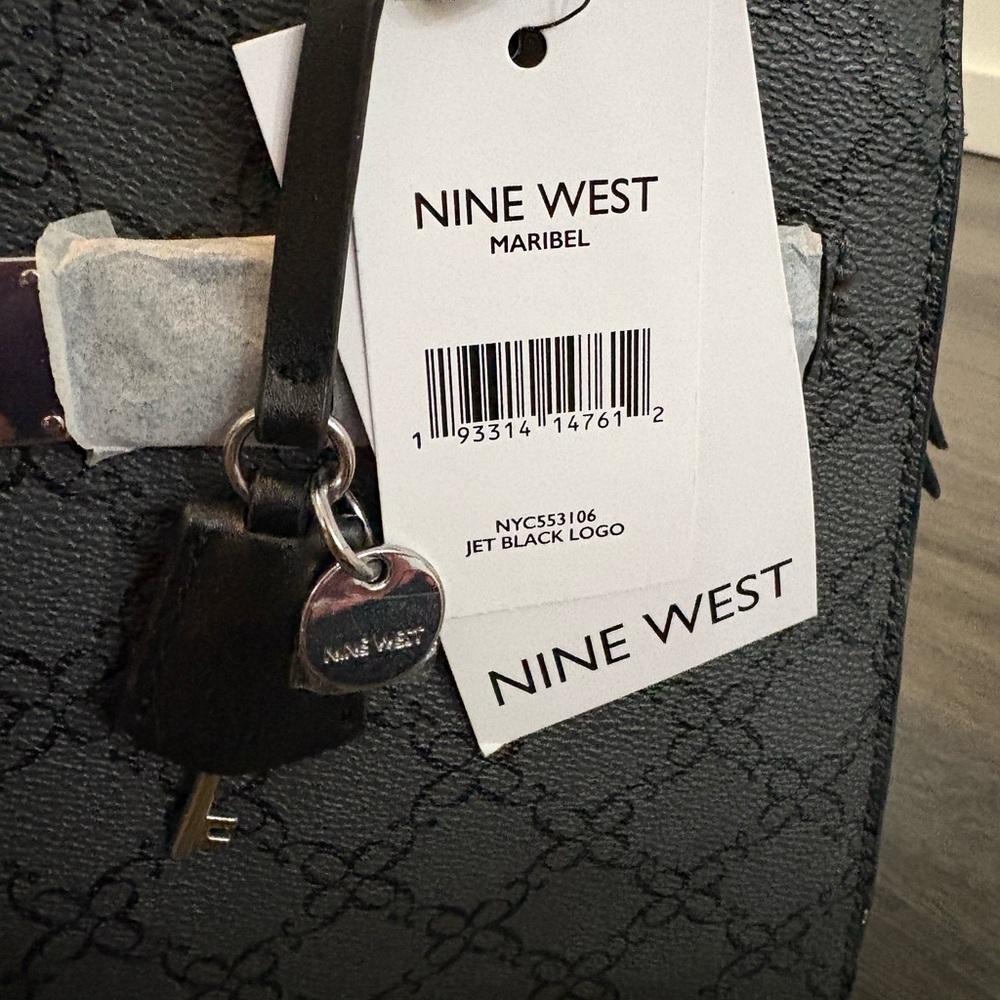 NWT Nine West Maribel Jet Black Satchel - Picture 6 of 14